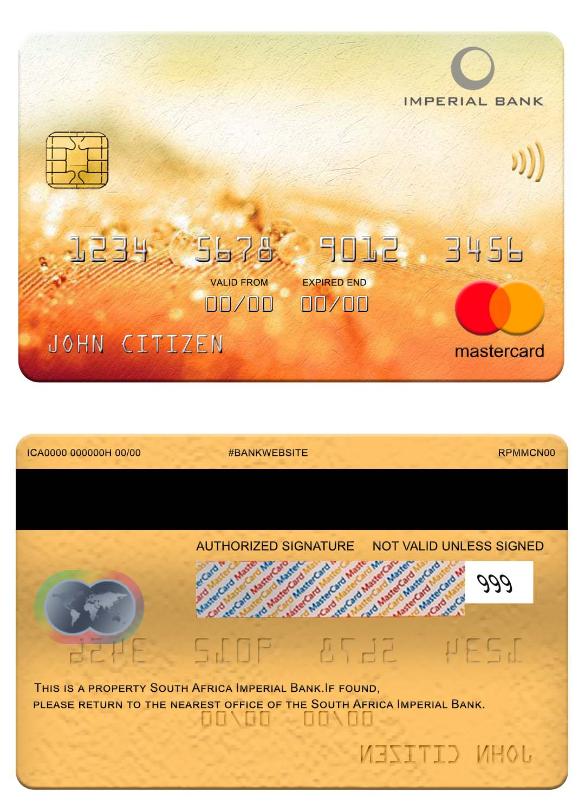South Africa Imperial Bank mastercard